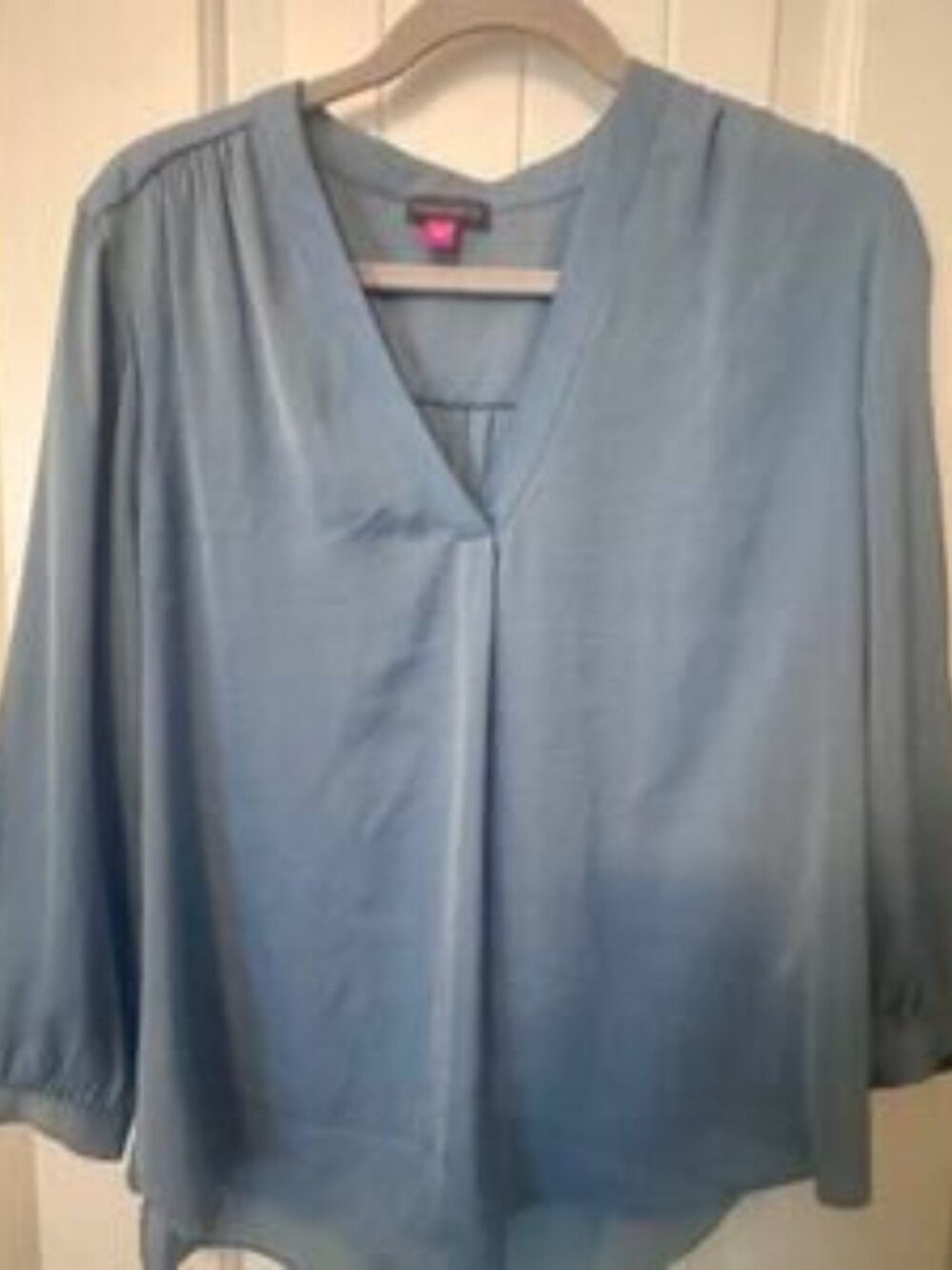 Light Blue V-Neck Blouse